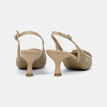  Kadın Vizon Ayarlanabilir Tokalı Sivri Burun Abiye Ayakkabı