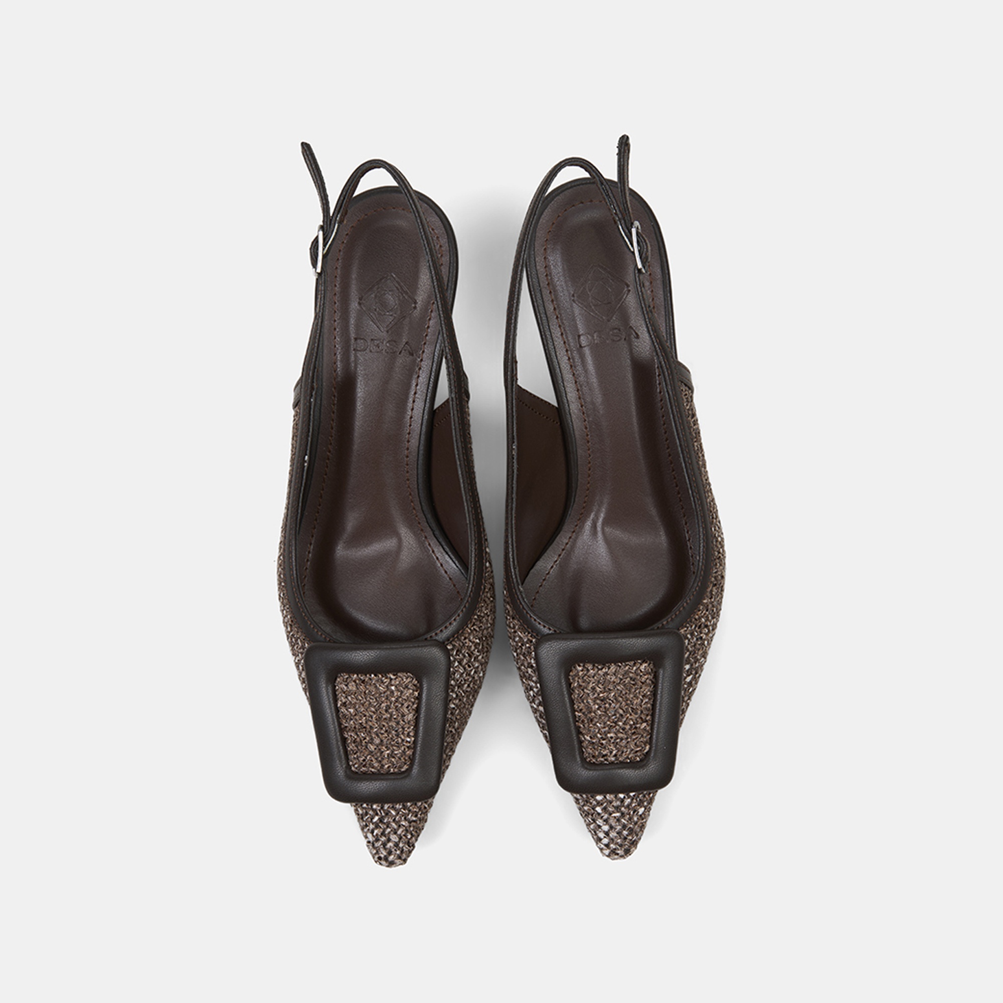 Kadın Kahve Ayarlanabilir Tokalı Sivri Burun Abiye Ayakkabı