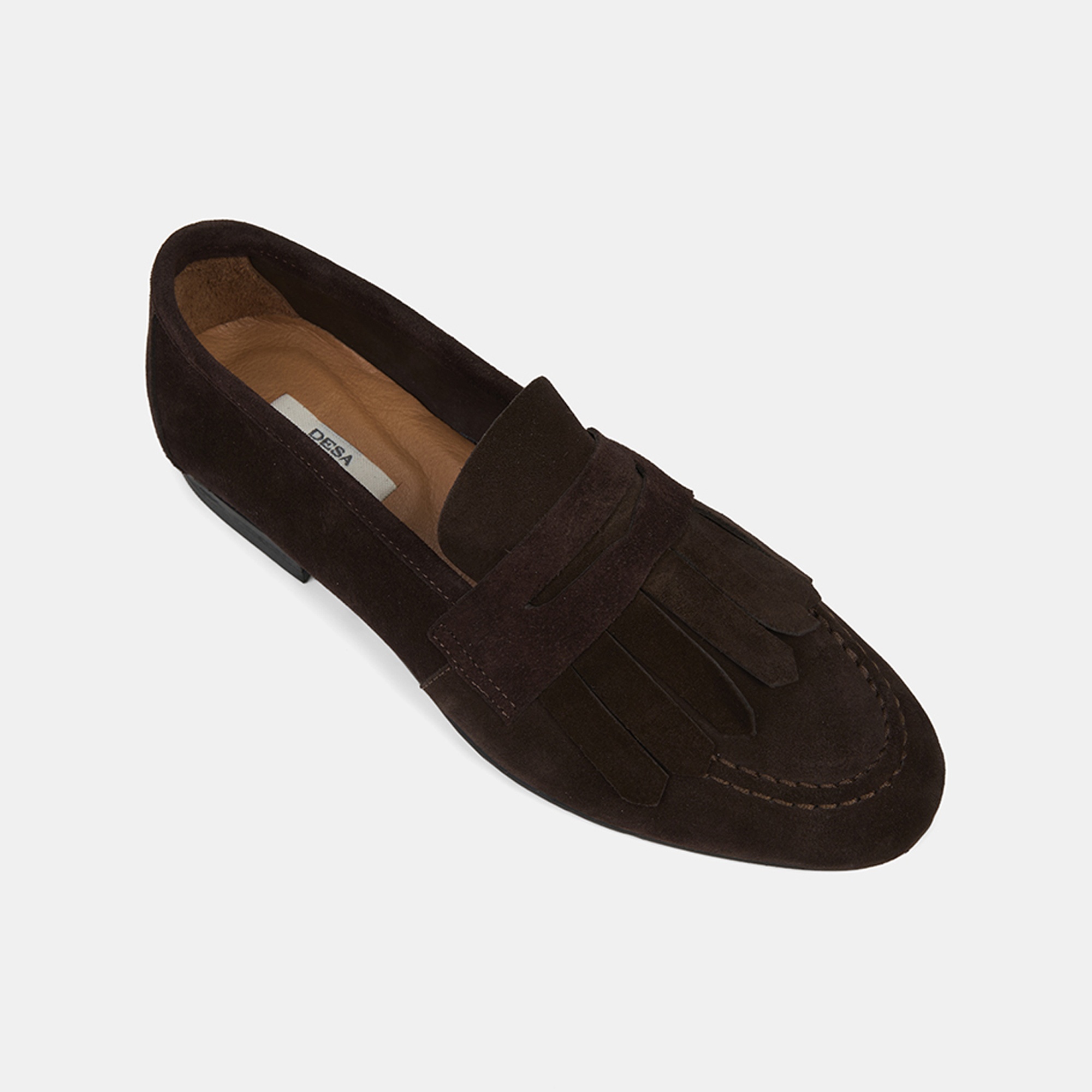 Kadın Kahve Püsküllü Süet Deri Loafer