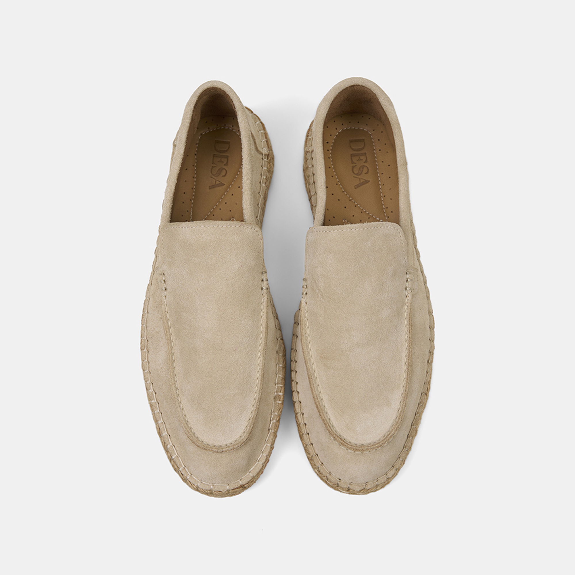 Erkek Bej Spor Süet Deri Espadril