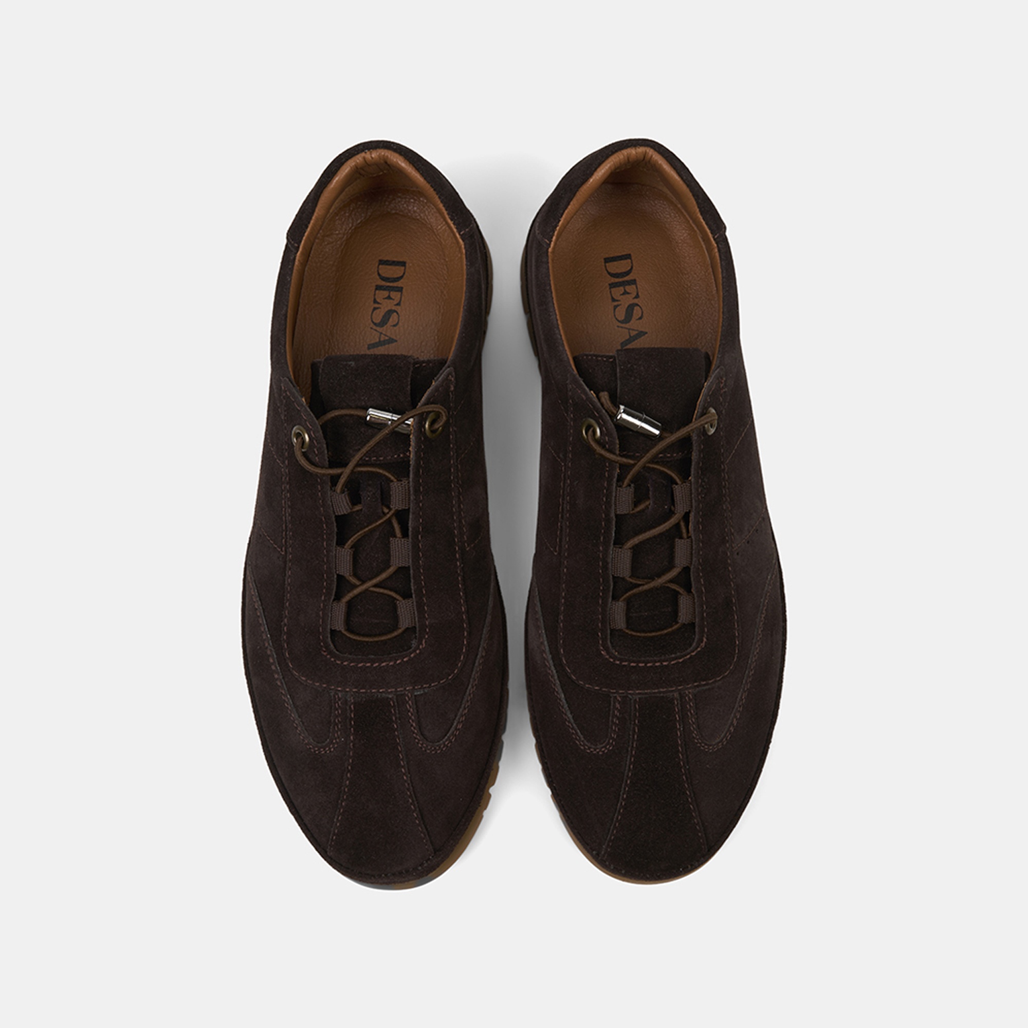 Erkek Kahve Lastik Bağcıklı Günlük Süet Spor Ayakkabı