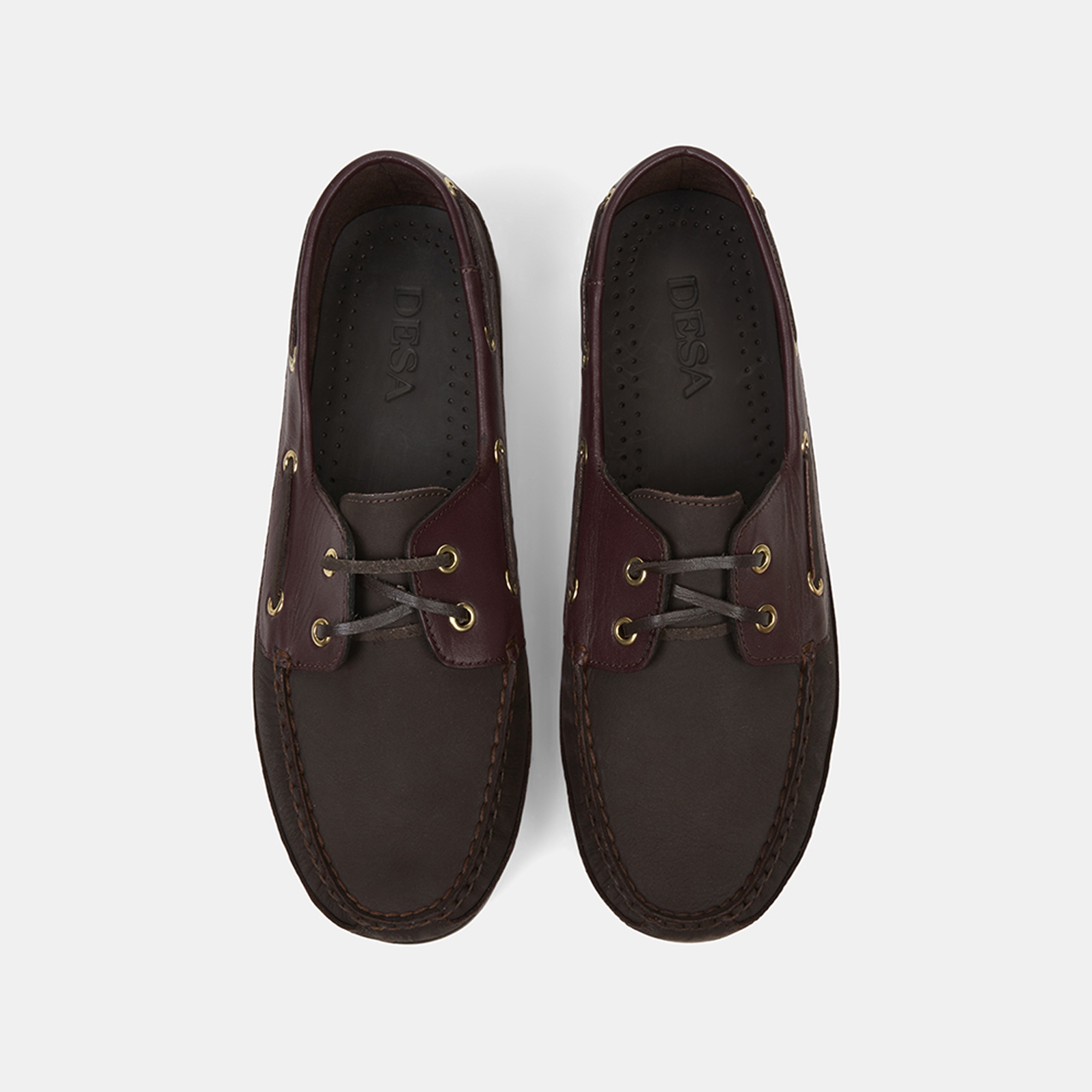 Erkek Acı Kahve - Bordo Detaylı Nubuk Deri Loafer