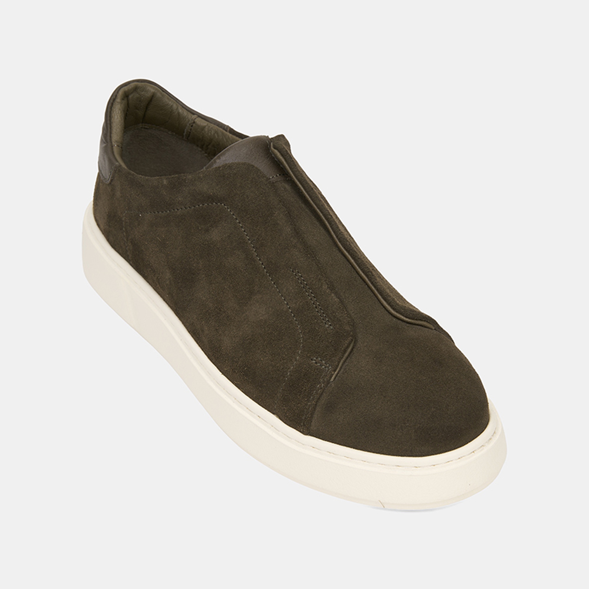 Erkek Haki İçten Lastikli Süet Günlük Ayakkabı