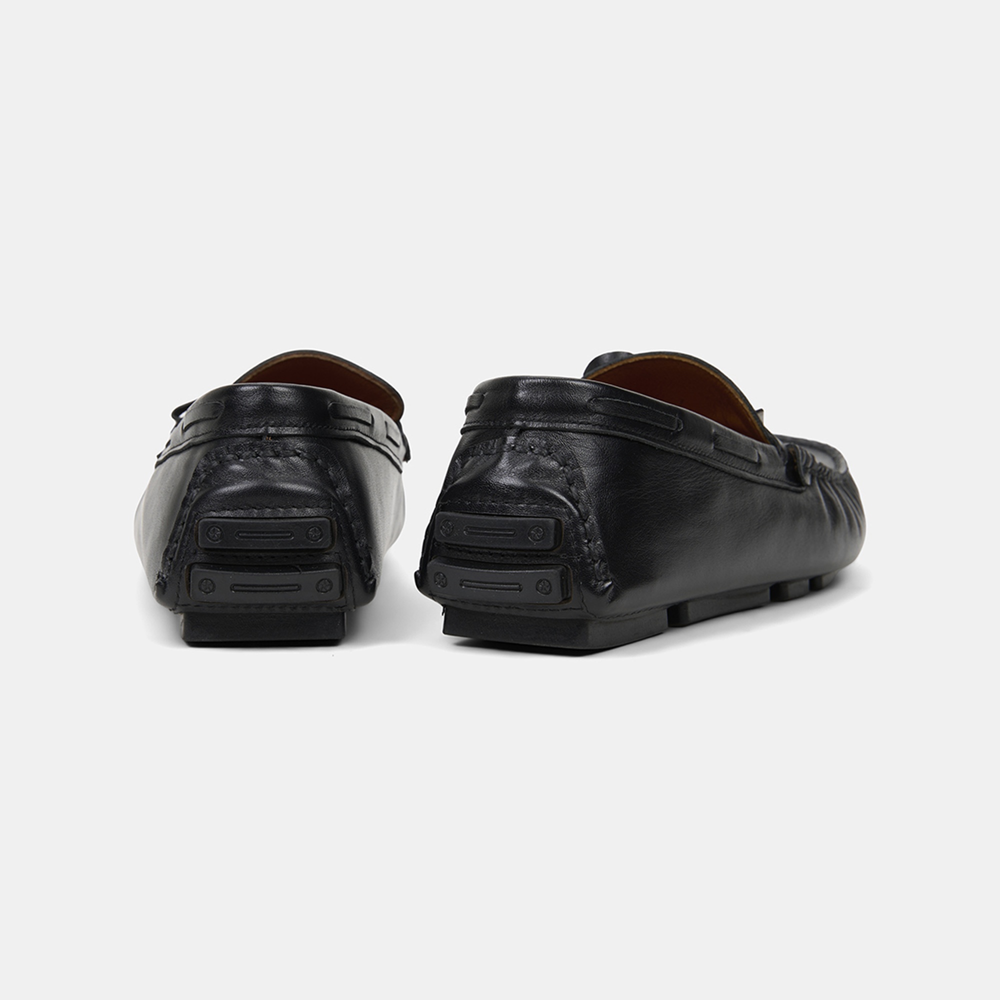 Erkek Siyah Bağcık Detaylı Deri Loafer