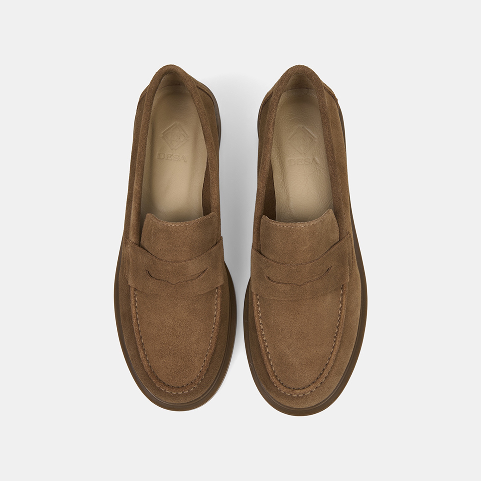 Kadın Vizon Yuvarlak Burun Süet Deri Loafer