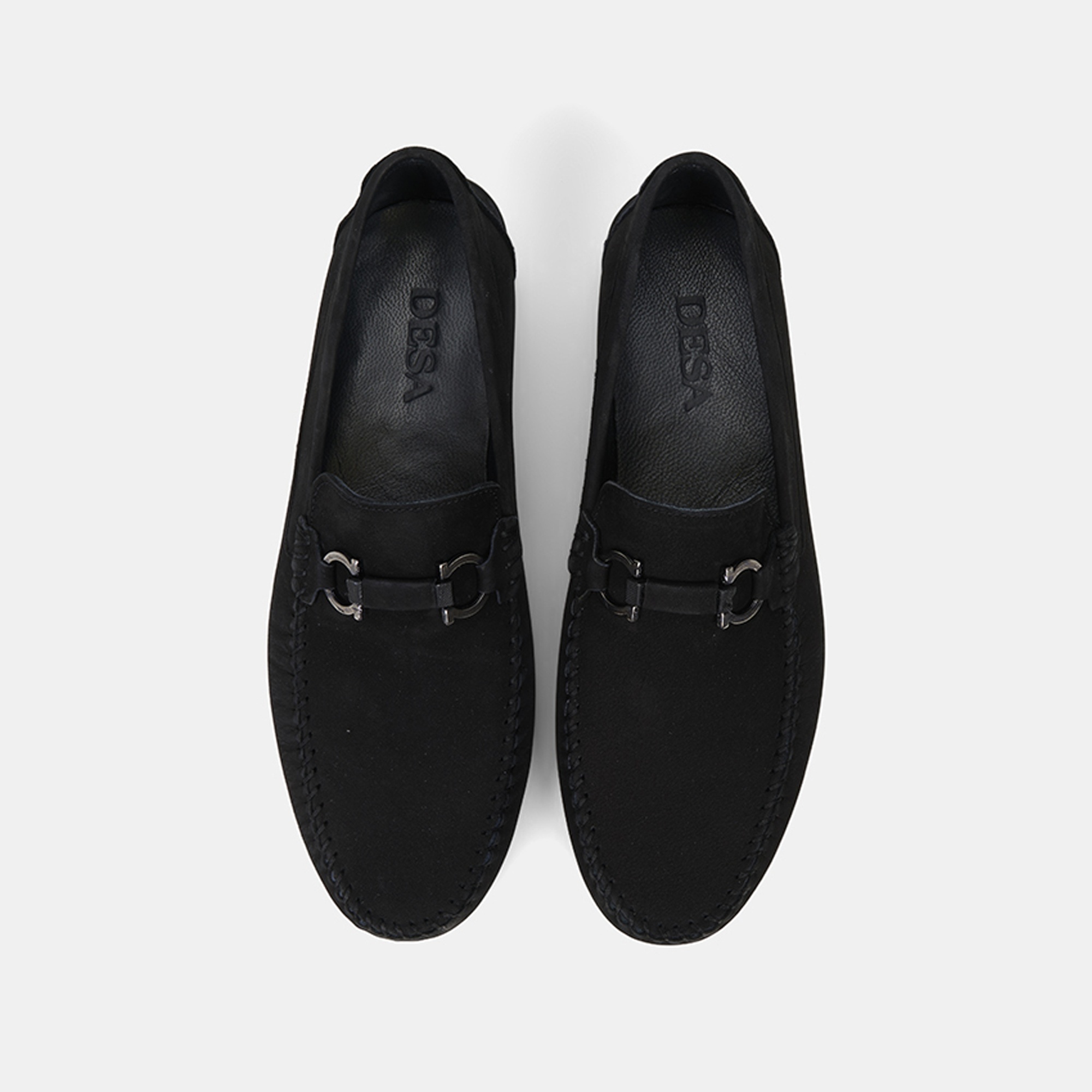 Erkek Siyah Metal Toka Detaylı Süet Loafer