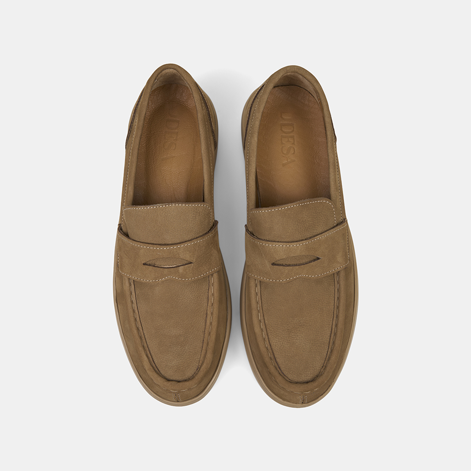  Erkek Vizon Nubuk Deri Loafer