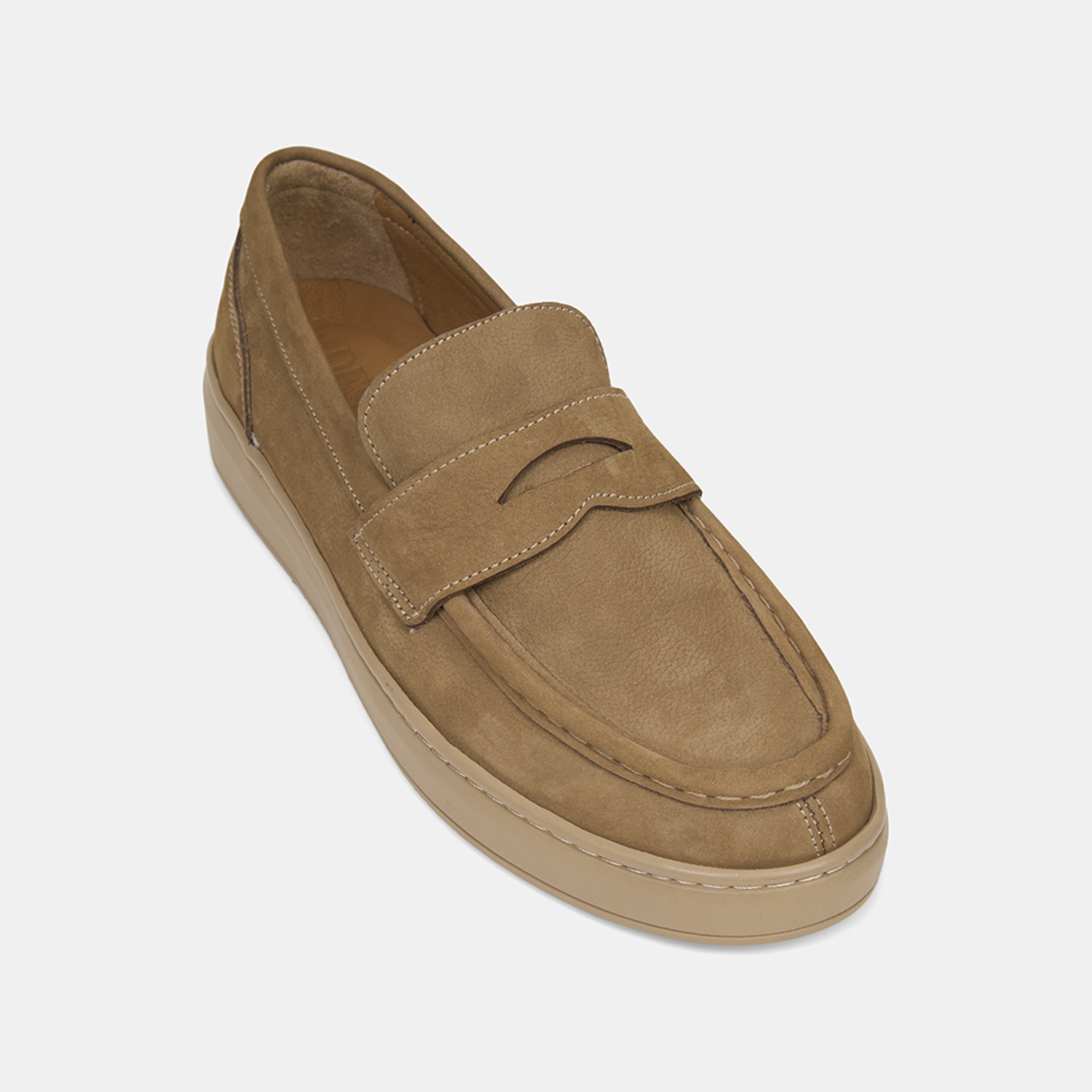  Erkek Vizon Nubuk Deri Loafer