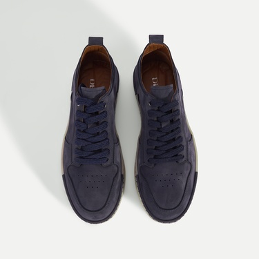 Erkek Lacivert Bağcıklı Nubuk Deri Spor Ayakkabı