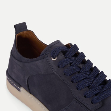  Erkek Lacivert Bağcıklı Nubuk Deri Spor Ayakkabı