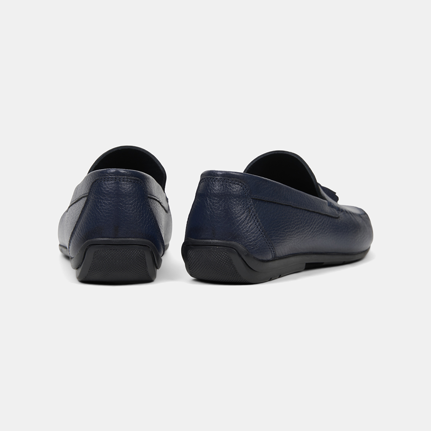  Erkek Lacivert Püskül Detaylı Deri Loafer