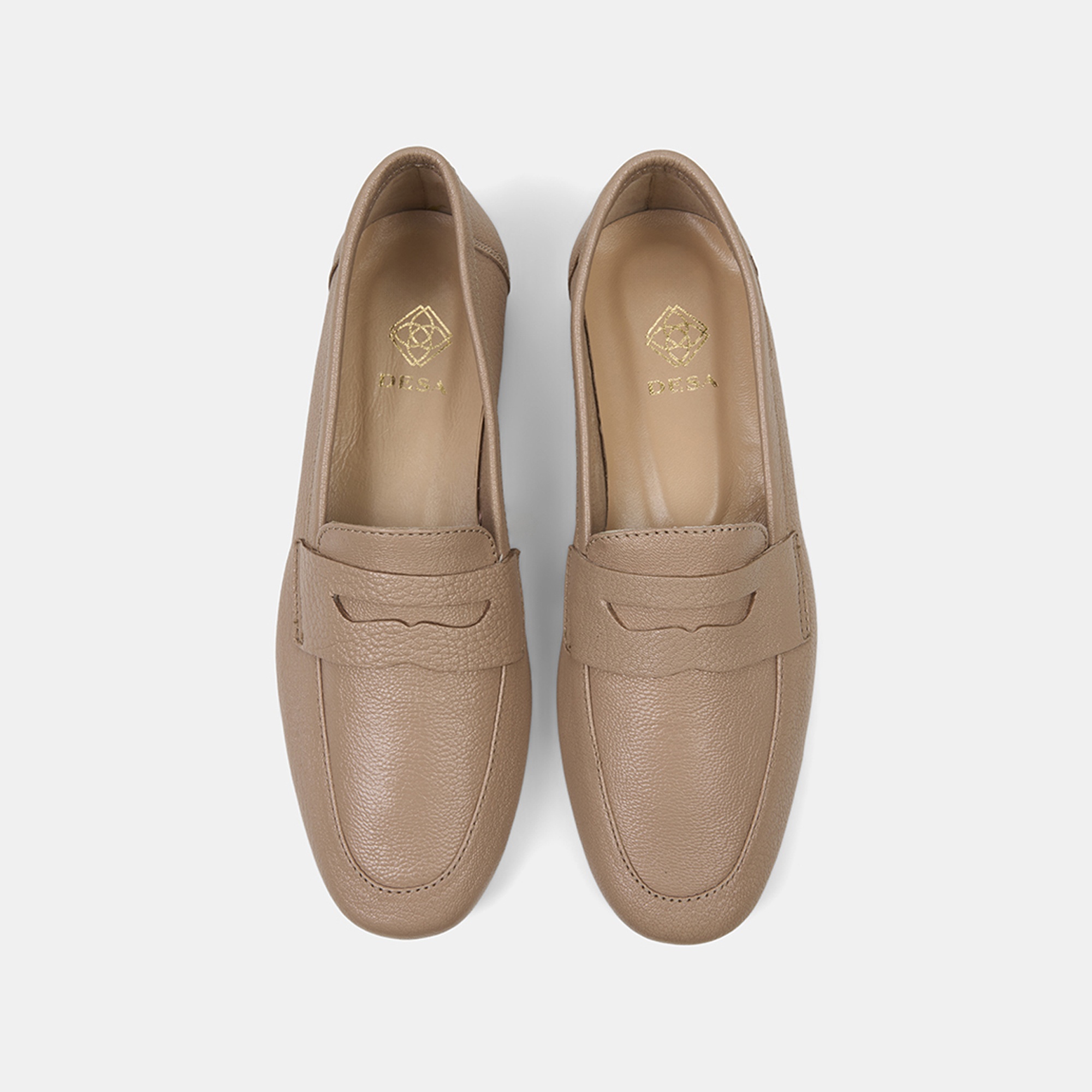 Kadın Ten Yuvarlak Burun Deri Loafer