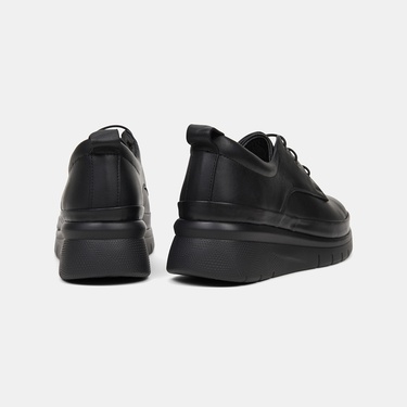  Kadın Siyah DesaComfort Lastik Bağcıklı Spor Ayakkabı