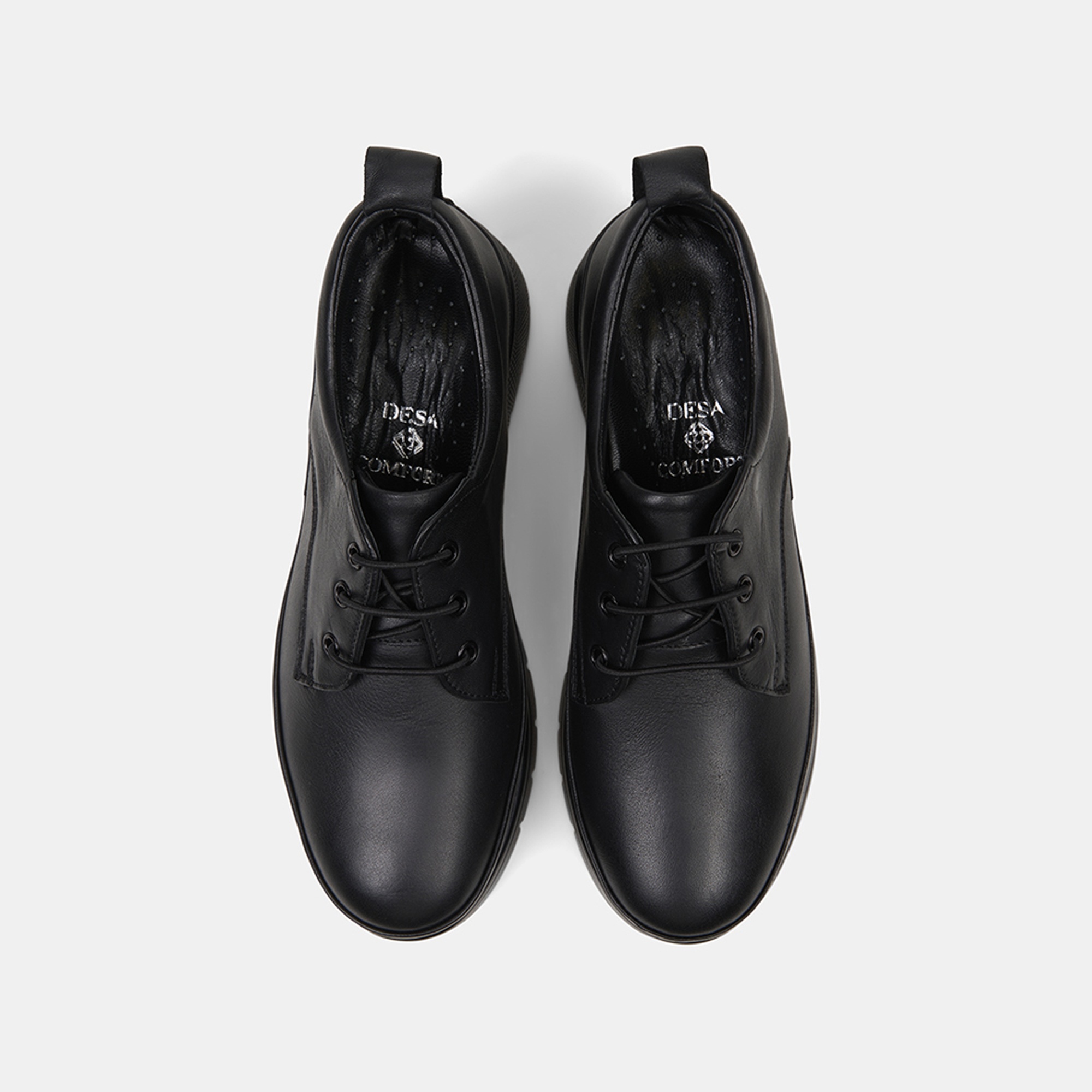 Kadın Siyah DesaComfort Lastik Bağcıklı Spor Ayakkabı