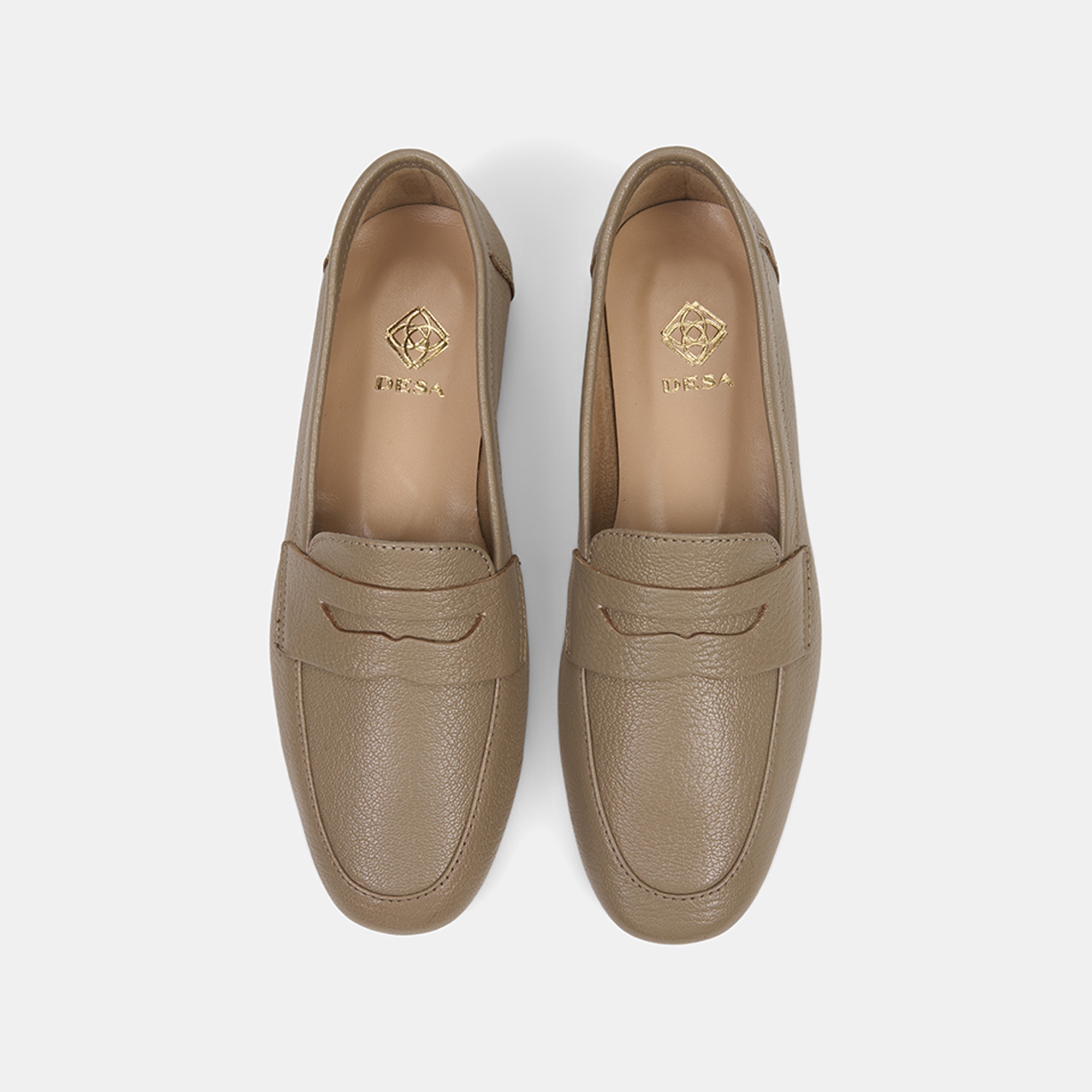 Kadın Vizon Yuvarlak Burun Deri Loafer