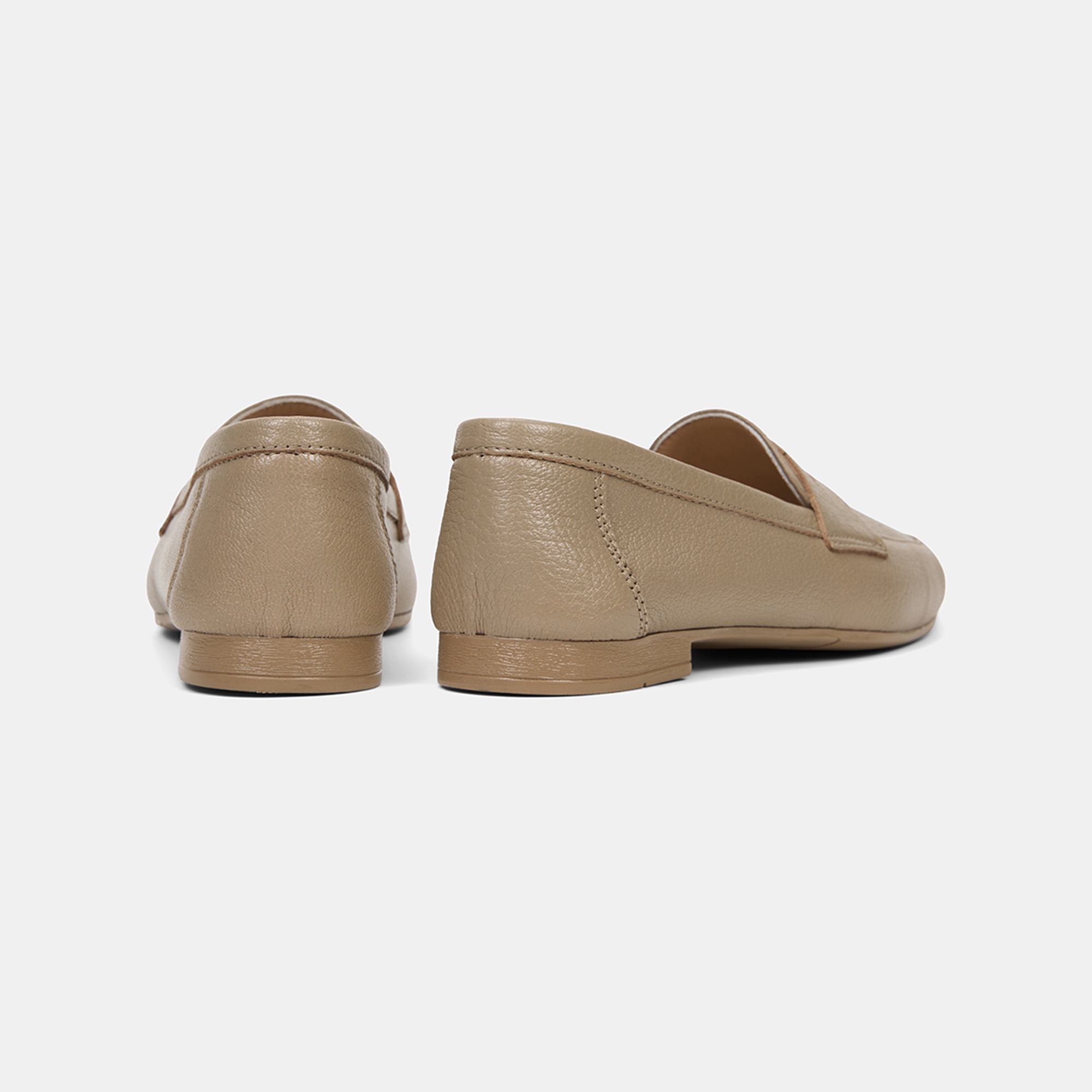 Kadın Vizon Yuvarlak Burun Deri Loafer