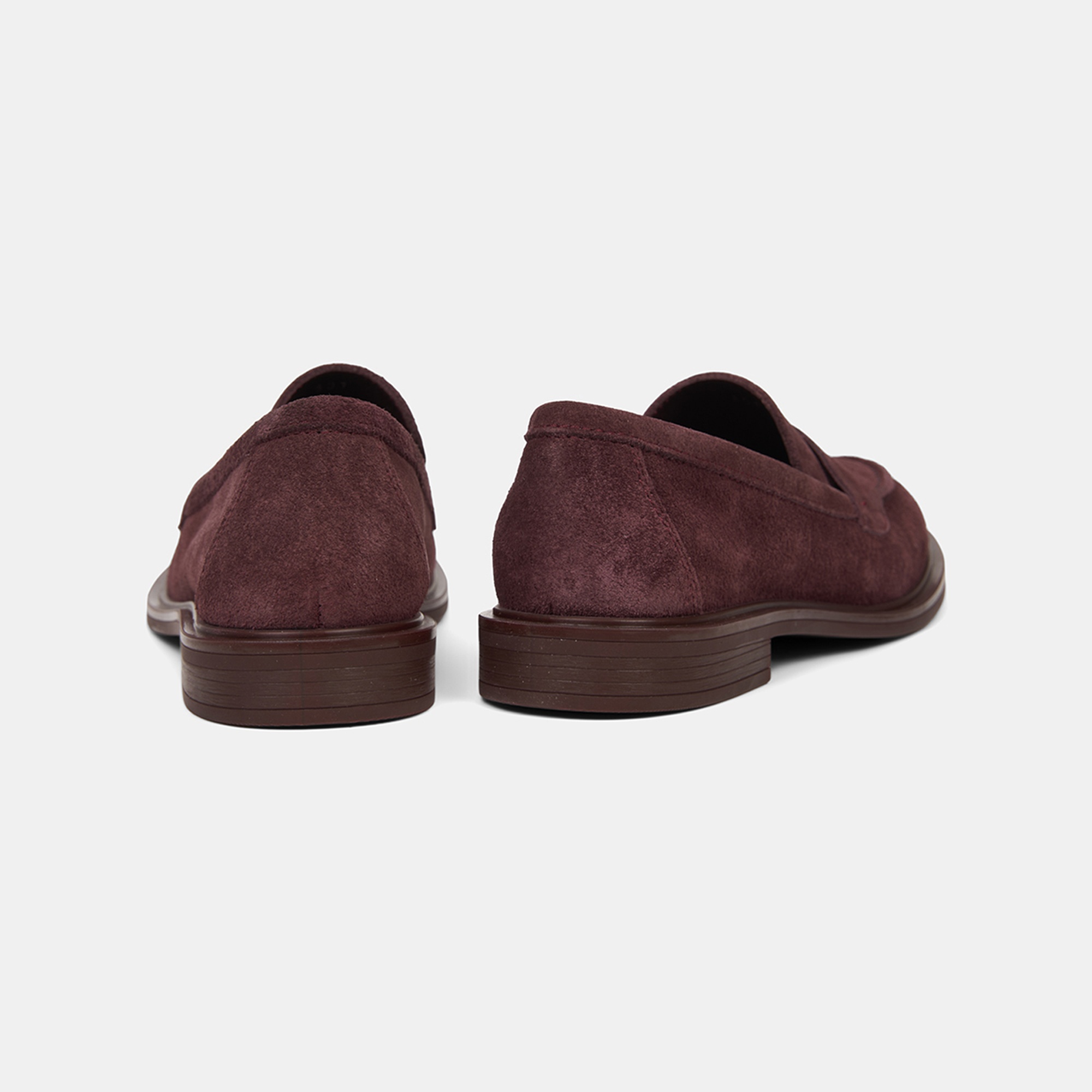 Kadın Bordo Yuvarlak Burun Süet Deri Loafer