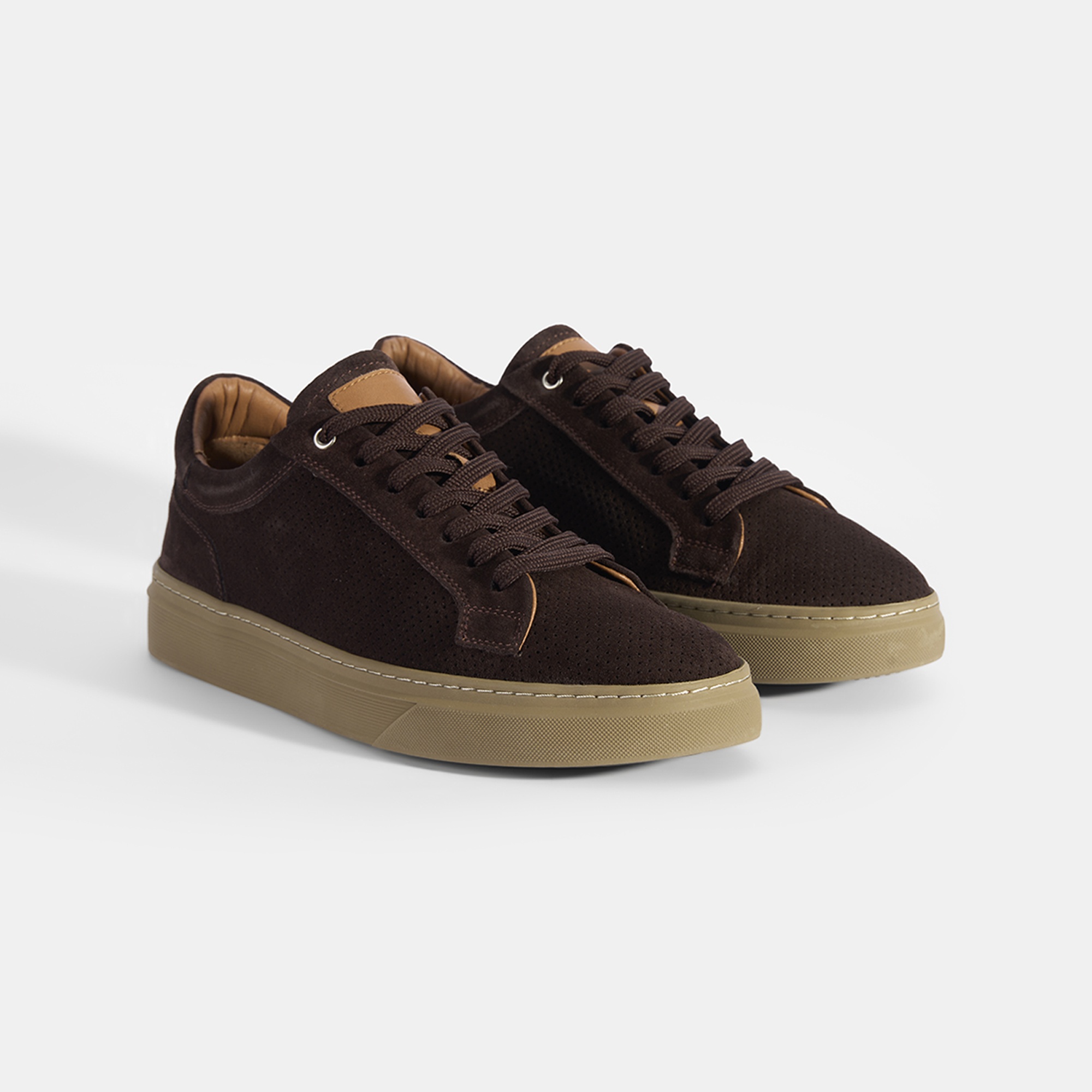 Erkek Acı Kahve Bağcıklı Süet Spor Ayakkabı