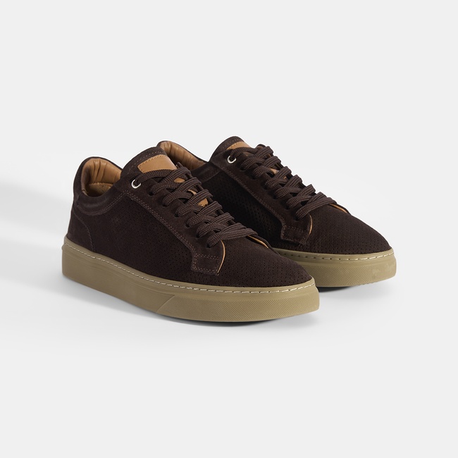  Erkek Acı Kahve Bağcıklı Süet Spor Ayakkabı