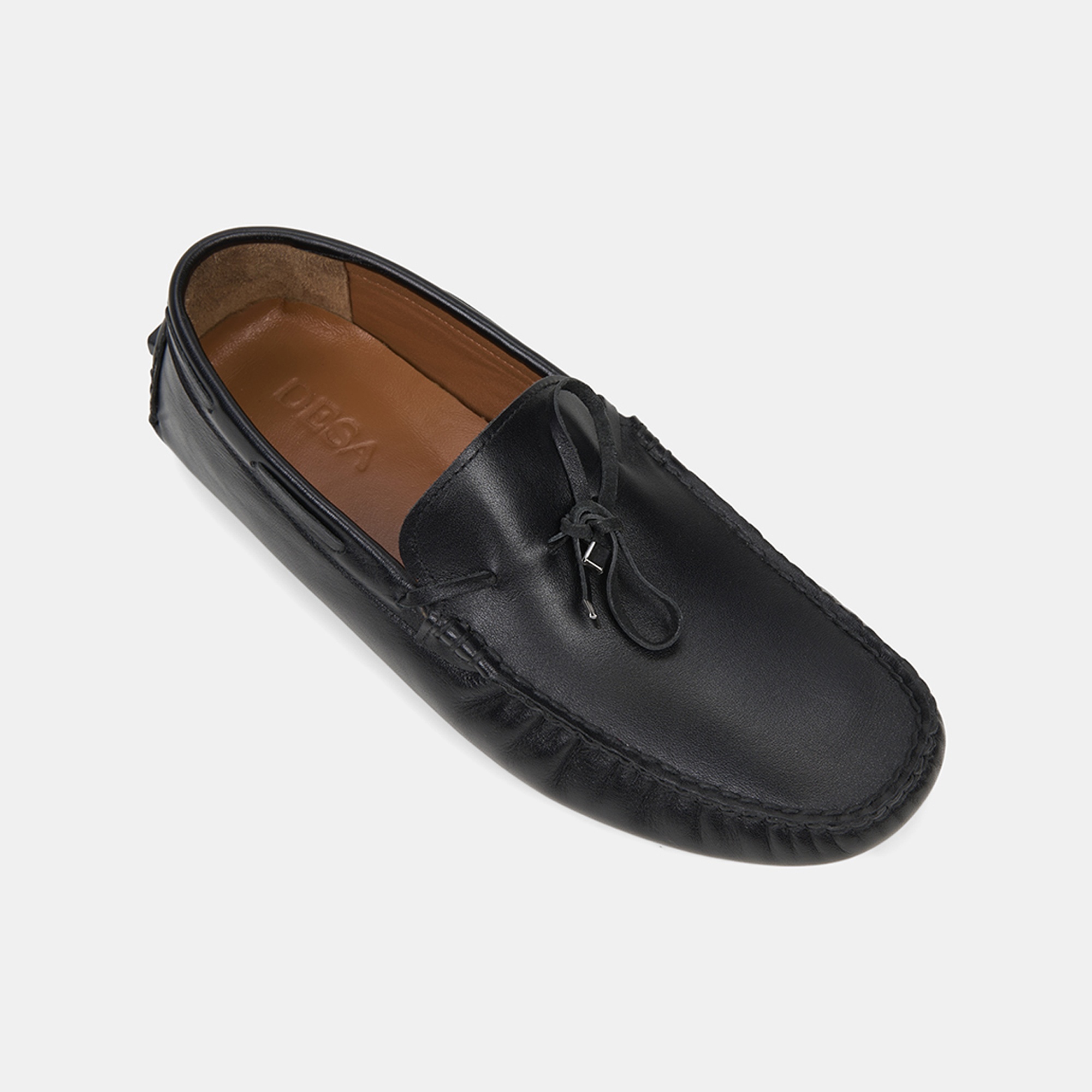 Erkek Siyah Bağcık Detaylı Deri Loafer