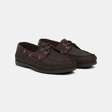  Erkek Acı Kahve - Bordo Detaylı Nubuk Deri Loafer