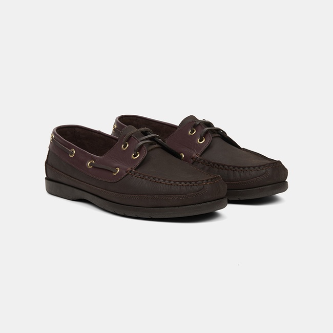  Erkek Acı Kahve - Bordo Detaylı Nubuk Deri Loafer