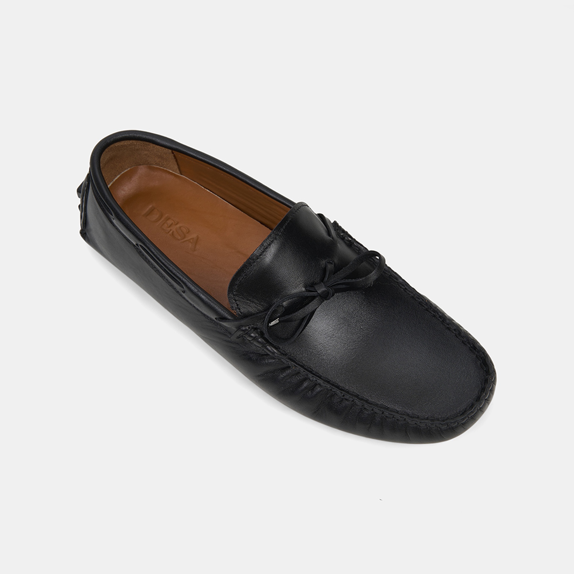 Erkek Siyah Bağcık Detaylı Deri Loafer