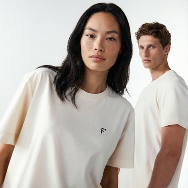  FashFed Unisex Bej T-Shirt