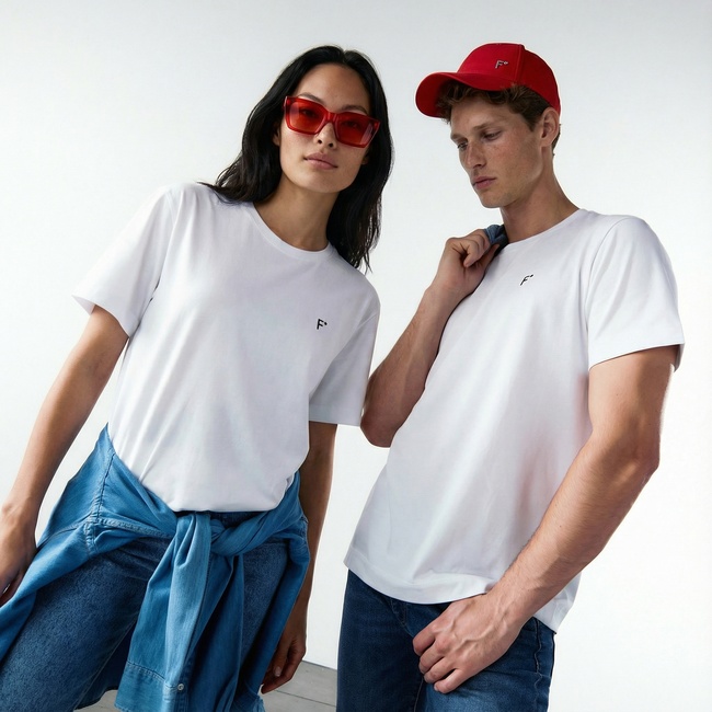  FashFed Unisex Beyaz T-Shirt