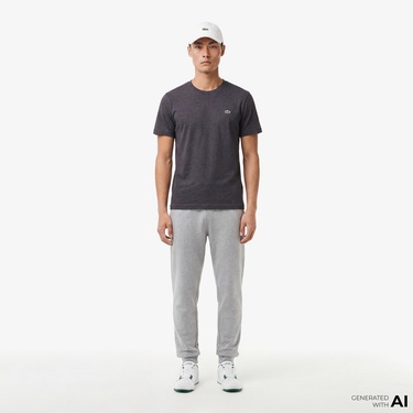  Erkek Regular Fit Bisiklet Yaka Koyu Gri T-Shirt