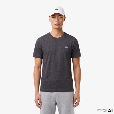  Erkek Regular Fit Bisiklet Yaka Koyu Gri T-Shirt