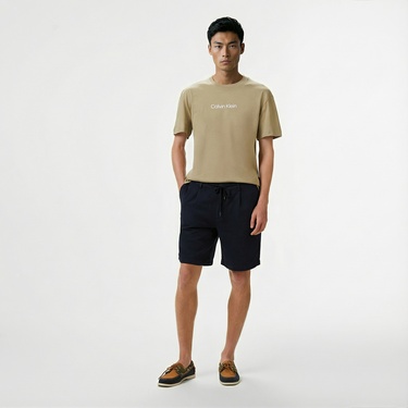  Calvin Klein Hero Logo Comfort Erkek Bej T-Shirt
