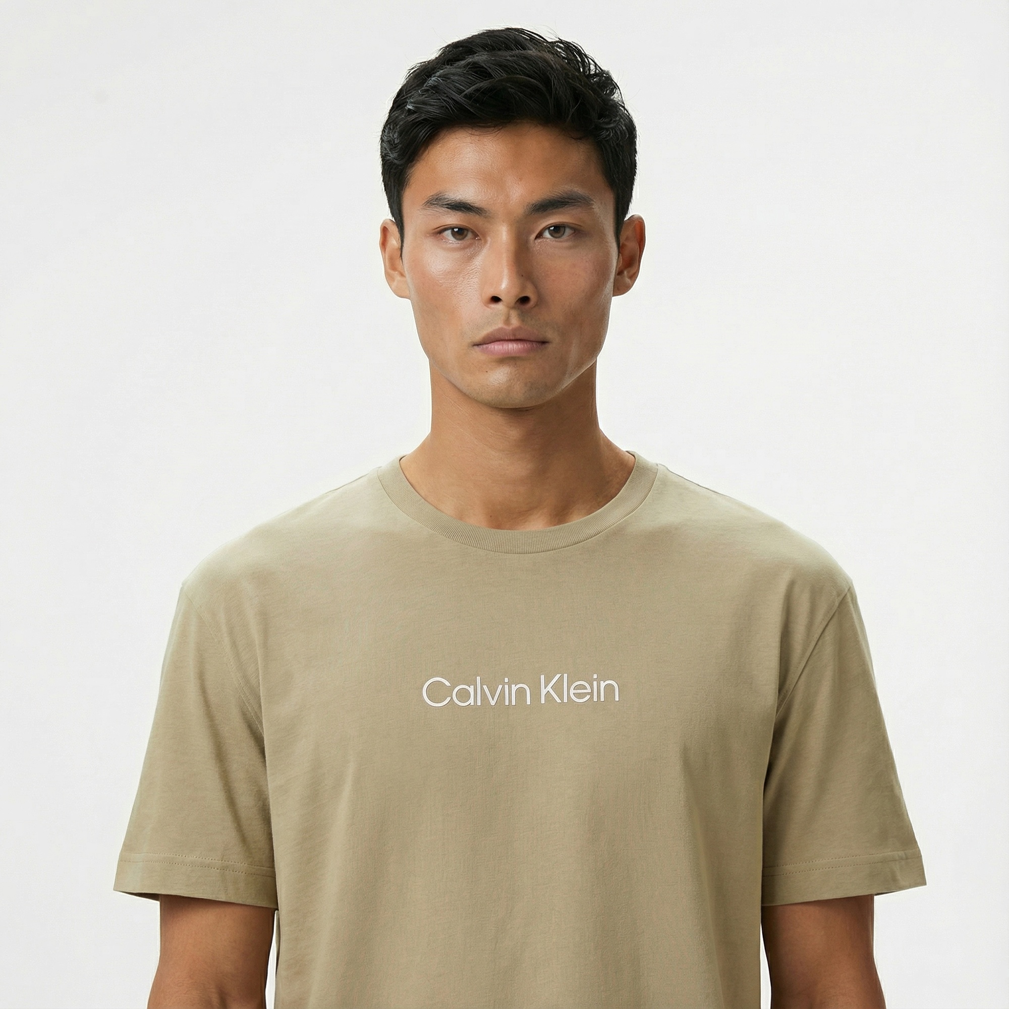 Calvin Klein Hero Logo Comfort Erkek Bej T-Shirt