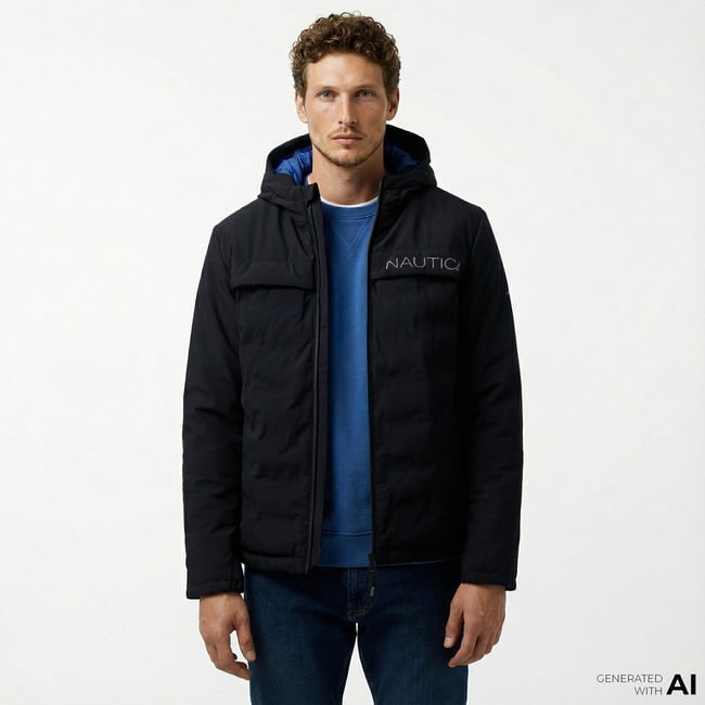  Nautica Erkek Siyah Mont