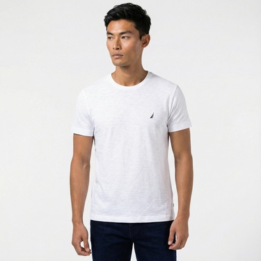  Nautica Erkek Beyaz Standart Fit T-Shirt
