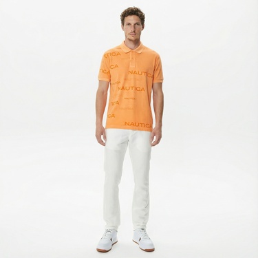  Nautica Erkek Turuncu Classic Fit Kısa Kollu Polo Yaka T-Shirt