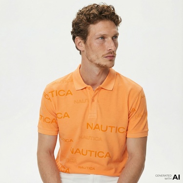  Nautica Erkek Turuncu Classic Fit Kısa Kollu Polo Yaka T-Shirt