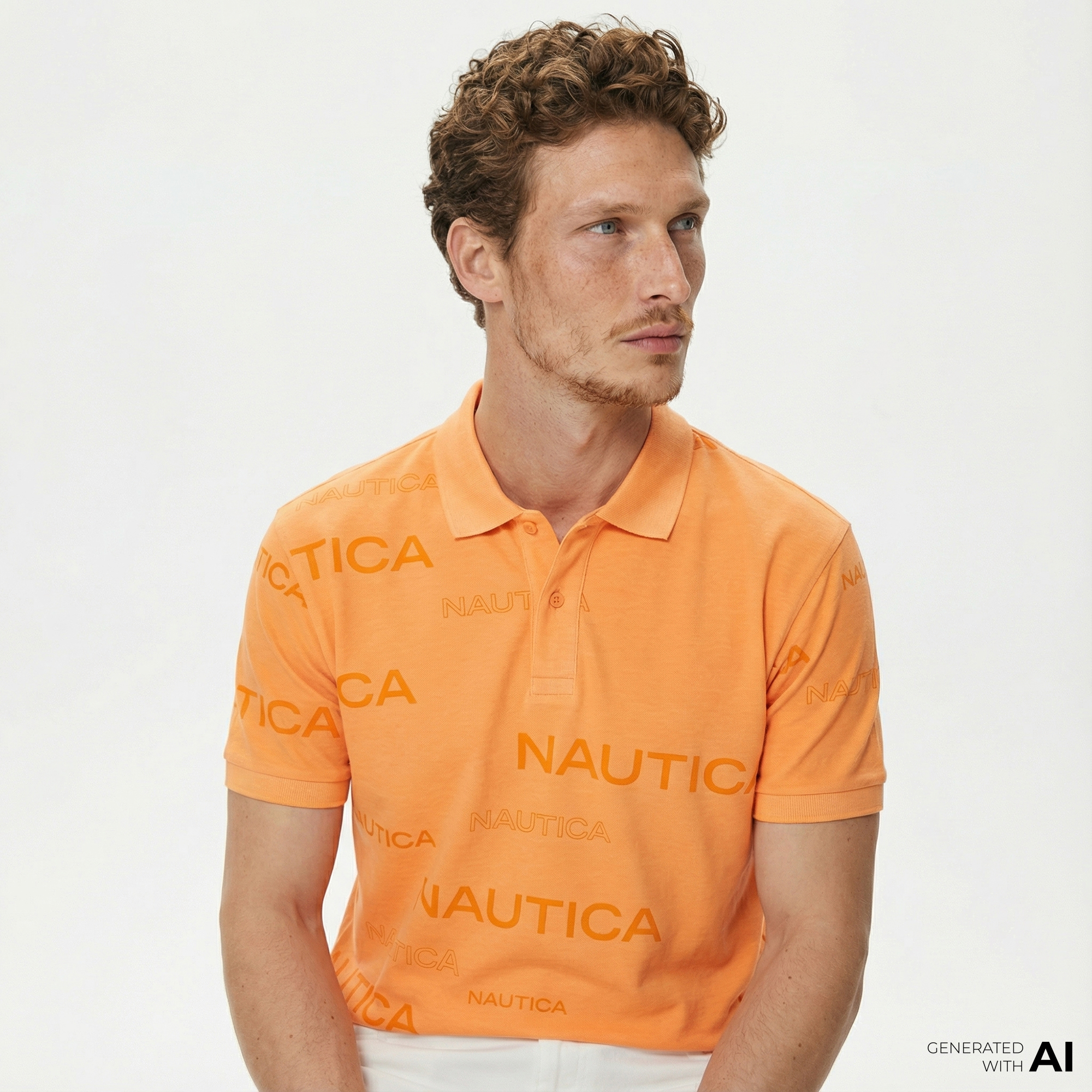  Nautica Erkek Turuncu Classic Fit Kısa Kollu Polo Yaka T-Shirt