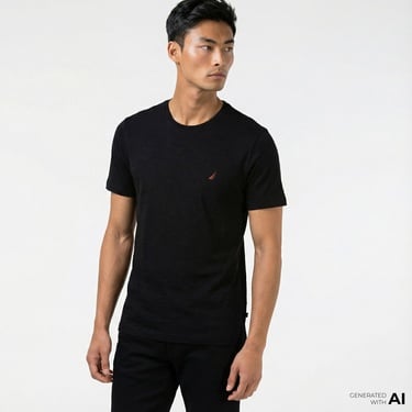  Nautica Erkek Siyah Standart Fit T-Shirt