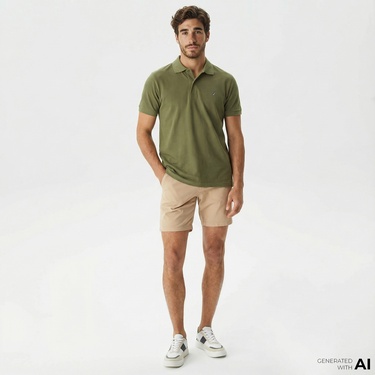  Nautica Erkek Bej Slim Fit Bermuda Şort