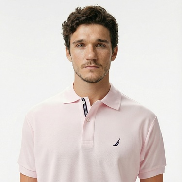  Nautica Erkek Pembe Classic Fit Polo Yaka T-Shirt