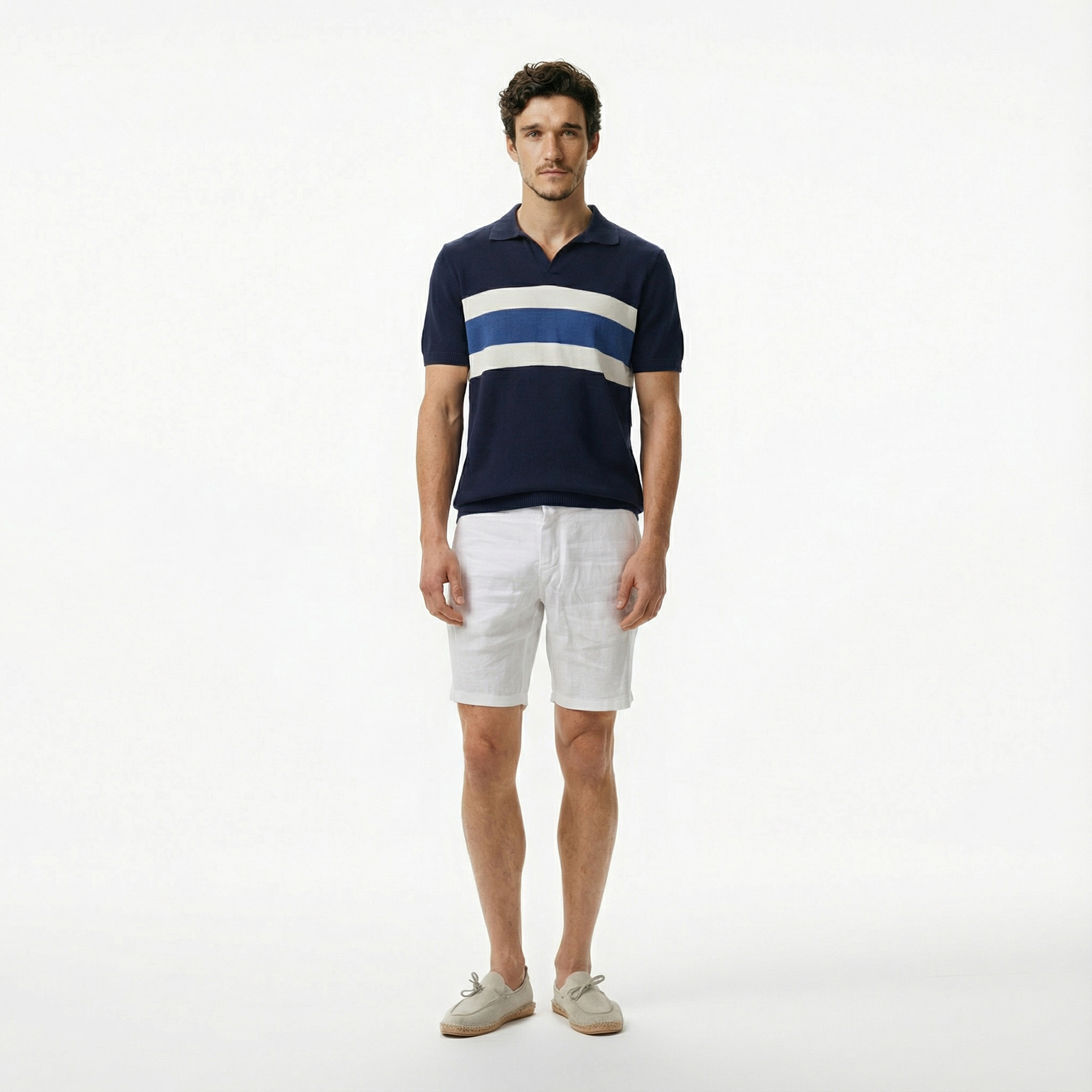  Nautica Erkek Lacivert Classic Fit Çizgili Triko