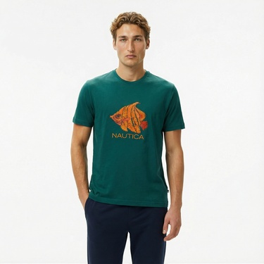 Nautica Erkek Yeşil Regular Fit T-Shirt
