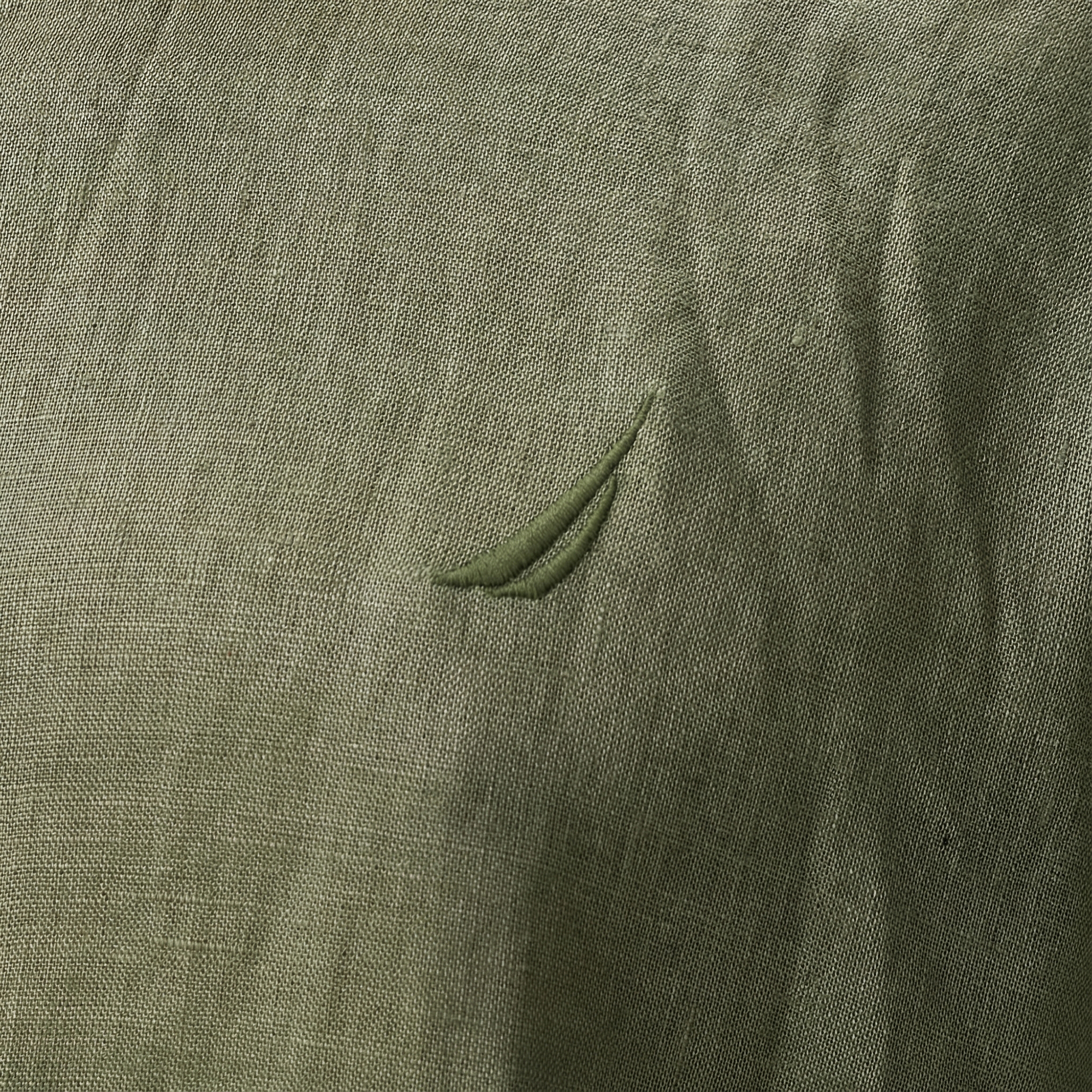  Nautica Erkek Yeşil Classic Fit Keten Gömlek