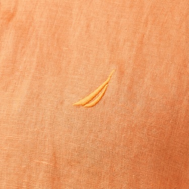  Nautica Erkek Turuncu Classic Fit Keten Gömlek