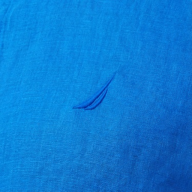  Nautica Erkek Mavi Classic Fit Keten Gömlek