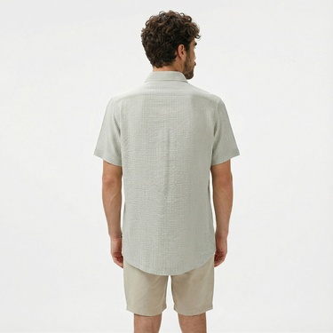  Nautica Erkek Yeşil Classic Fit Çizgili Gömlek