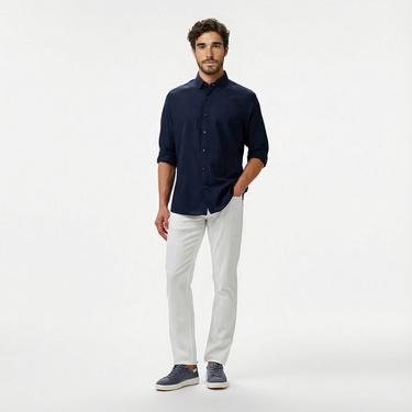  Nautica Erkek Lacivert Classic Fit Gömlek