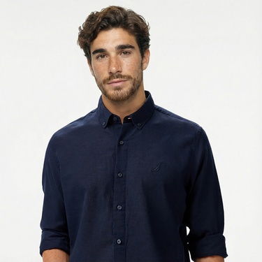  Nautica Erkek Lacivert Classic Fit Gömlek