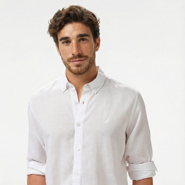  Nautica Erkek Beyaz Classic Fit Gömlek